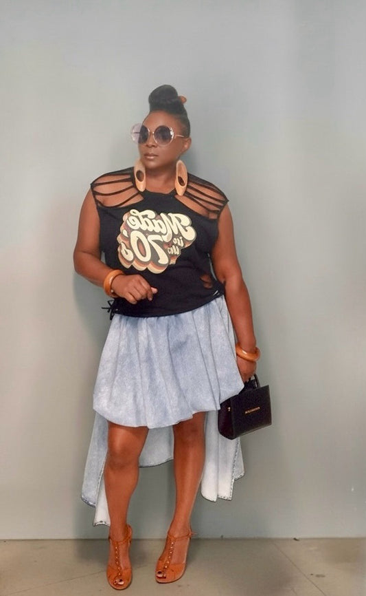 Shiik Swinging Denim Skirt
