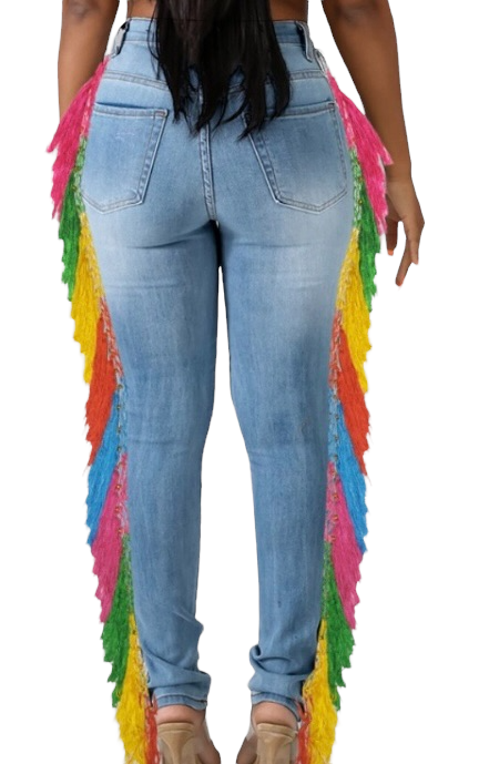 Scuse Me Rainbow Denim