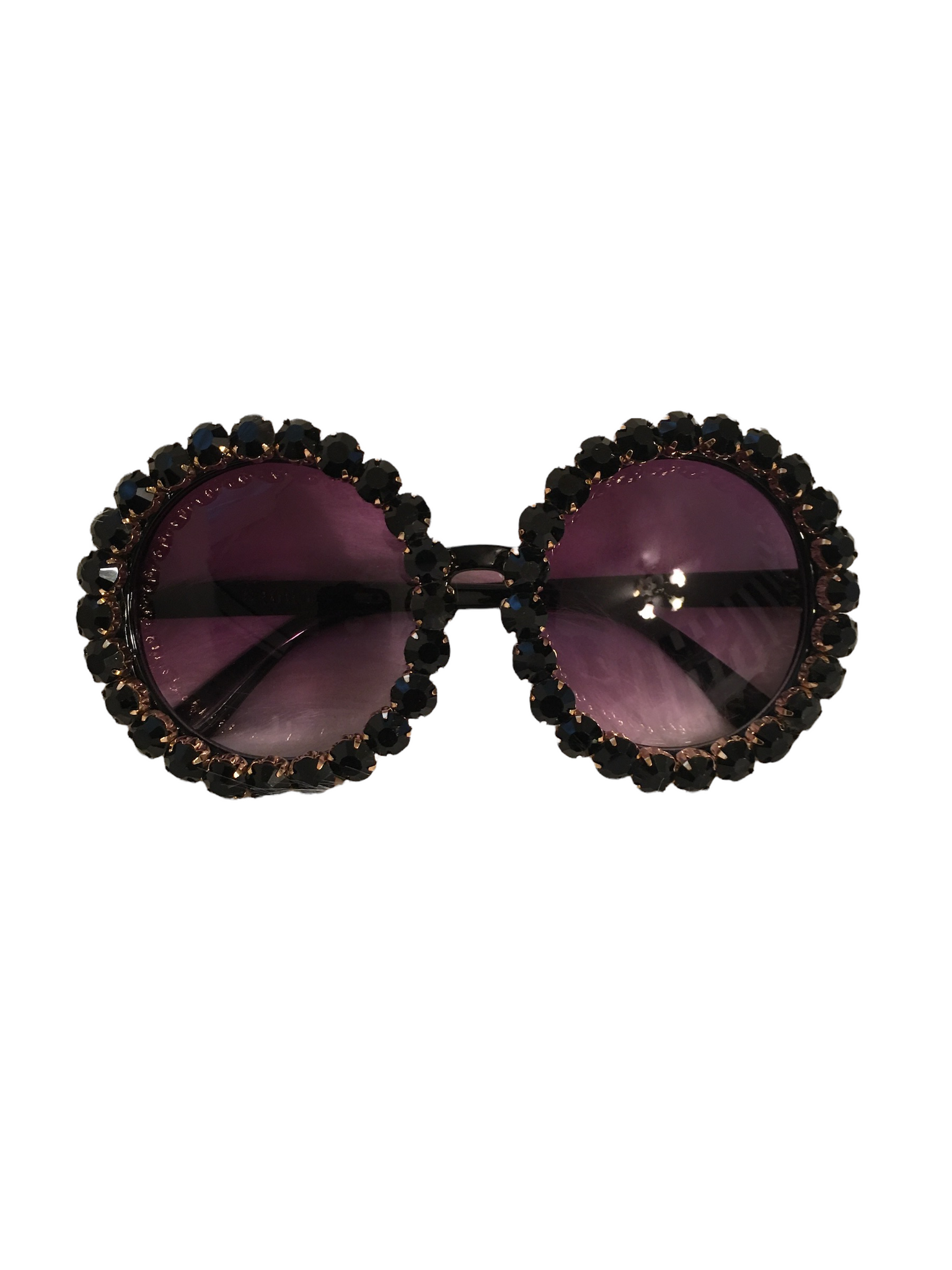 Gold/black rhinestone round shades