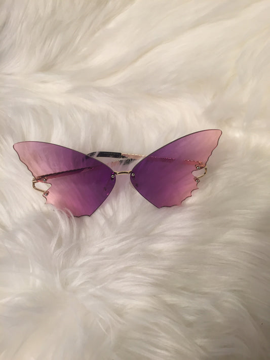 Pink Rimless butterfly shades